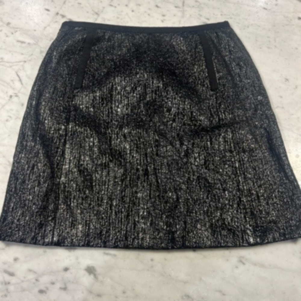 Black faux leather skirt Italian imported size 6. High end designer